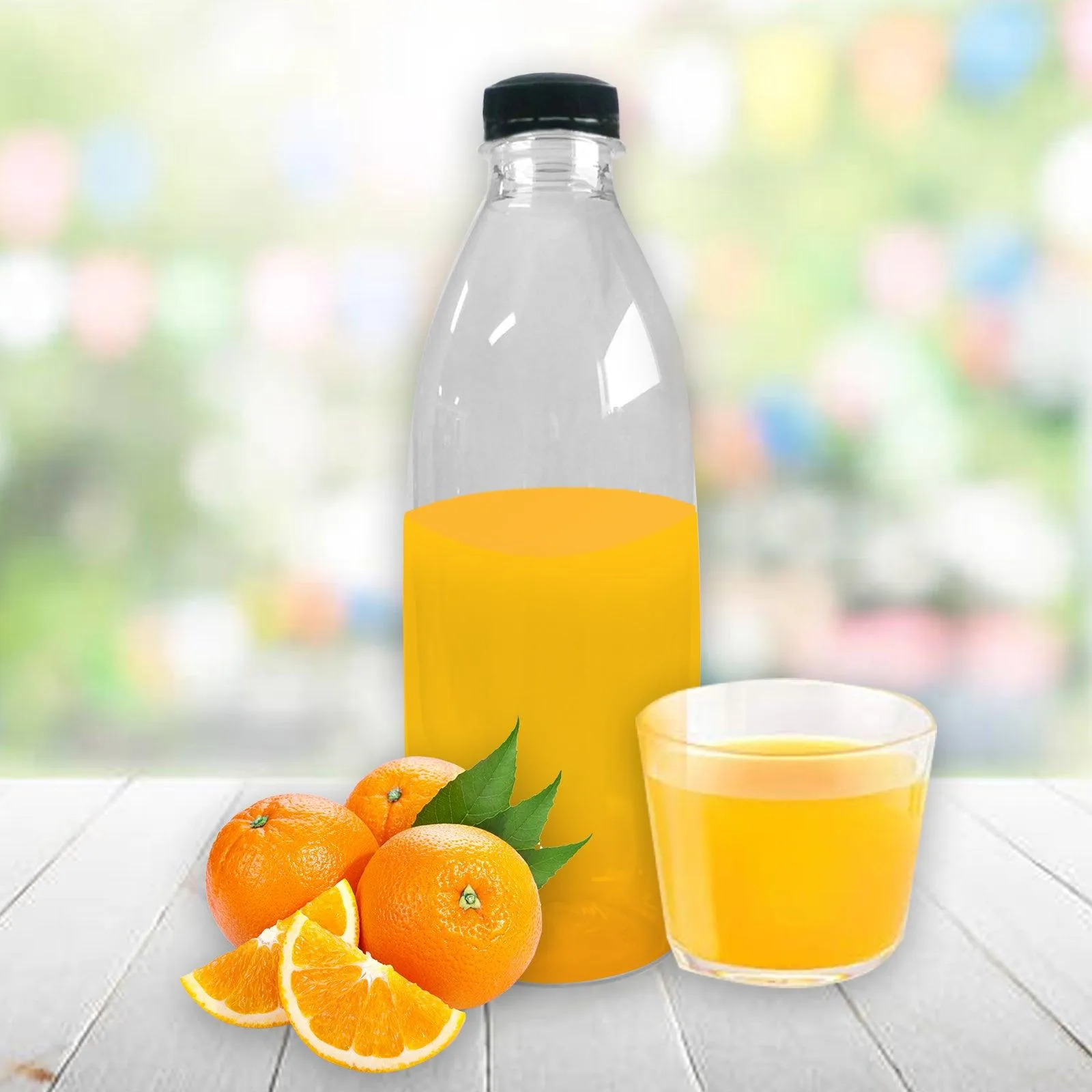 1000ml Round Clear PET Plastic Bottles with Tamper Evident Lids (Round)