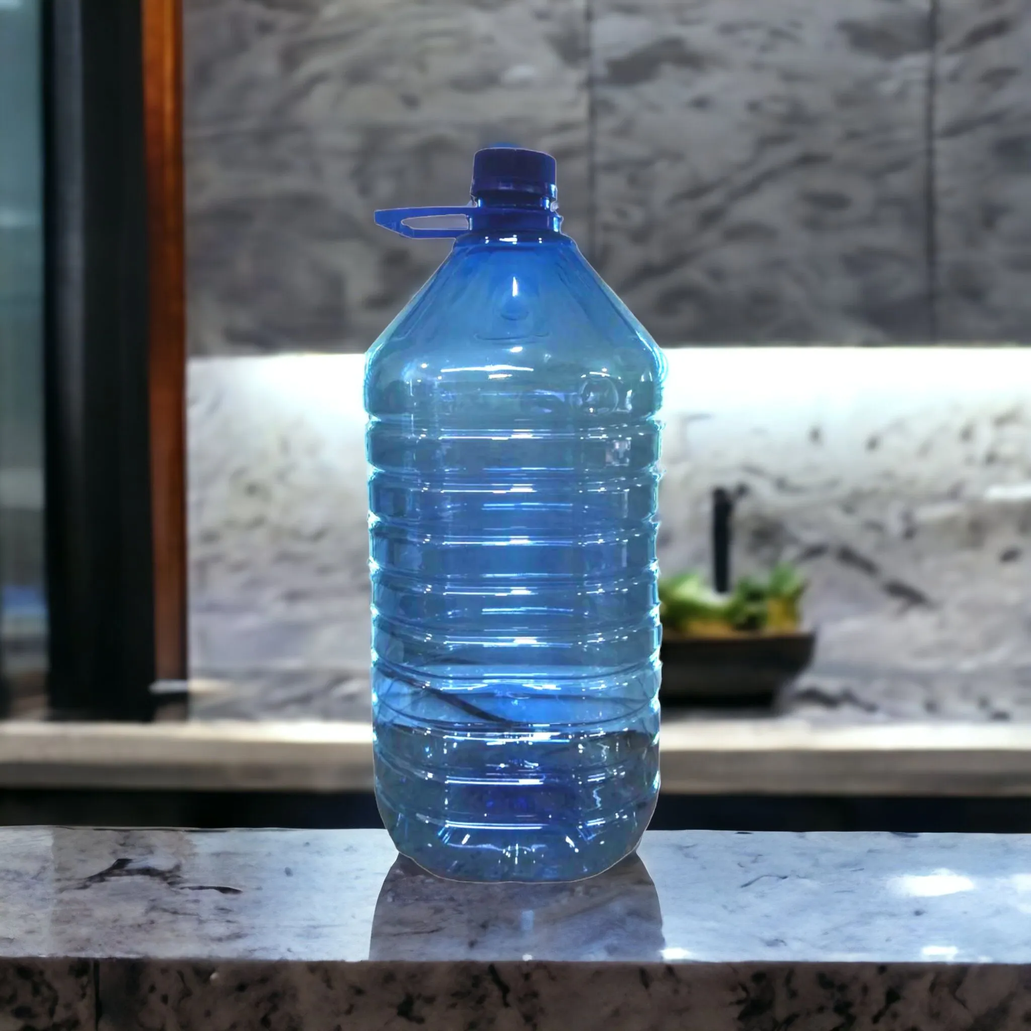 10L PET Plastic Water Bottle Container Blue with Lid & Tag