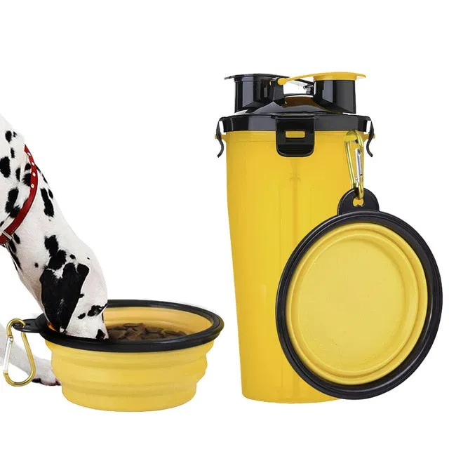 2-in-1 Dog Water Bottle With Food Container