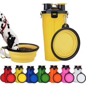 2-in-1 Dog Water Bottle With Food Container