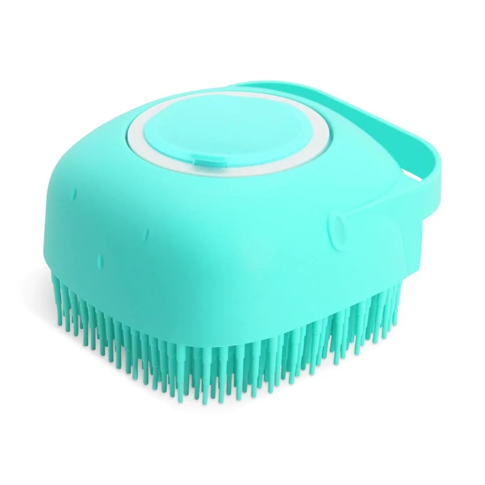 2-in-1 Pet Shampoo Massager & Grooming Brush – Soft Silicone Bath Scrubber for Dogs