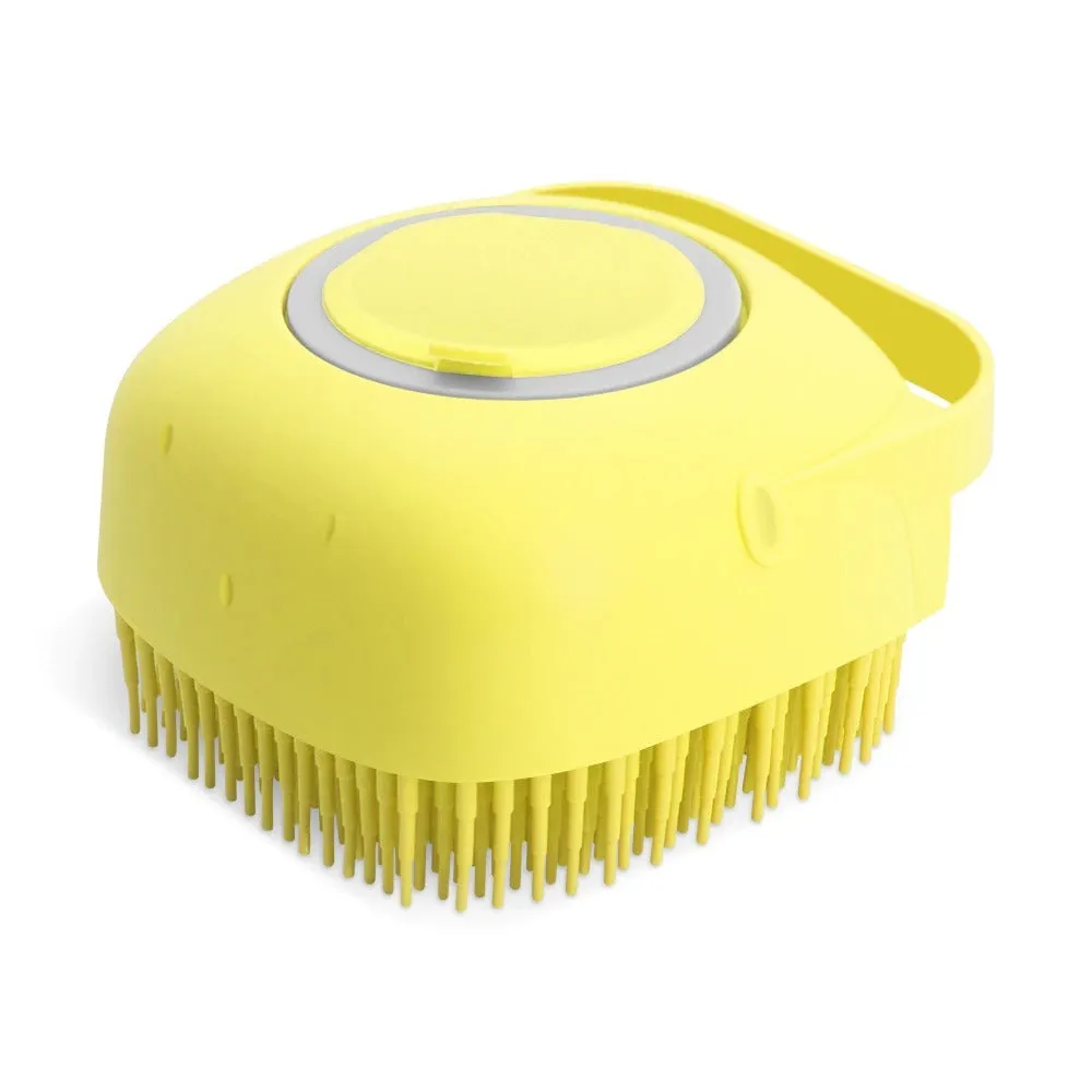 2-in-1 Pet Shampoo Massager & Grooming Brush – Soft Silicone Bath Scrubber for Dogs