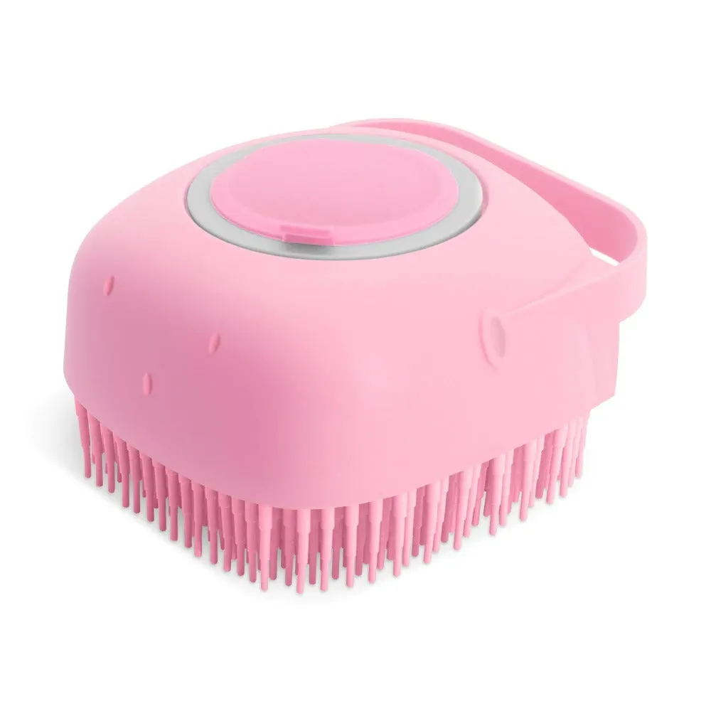 2-in-1 Pet Shampoo Massager & Grooming Brush – Soft Silicone Bath Scrubber for Dogs