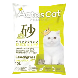 Aatas Cat Premium Clumping Bentonite Cat Litter - Kuick Klump Lemongrass 10L