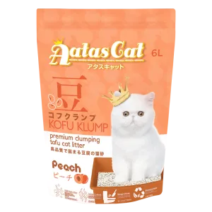 Aatas Cat Premium Clumping Tofu Cat Litter - Kofu Klump Peach 6L