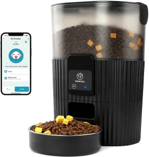 Automatic Cat Feeder, Wifi Pet Feeder for Cat/Dog Compatible with Alexa & Echo, 15 Cup Timed Cat Food Dispenser for Remote Feeding, up to 10 Meals per Day with APP Control