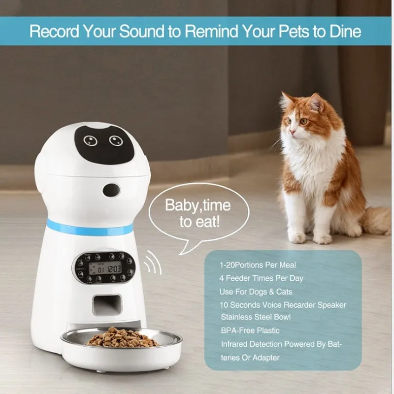 Automatic Dog And Cat Feeder 3.5 Liters Dry Food Dispenser Plus 2L Water Feeder Suitable For Small And Medium Pet Smart Feeders