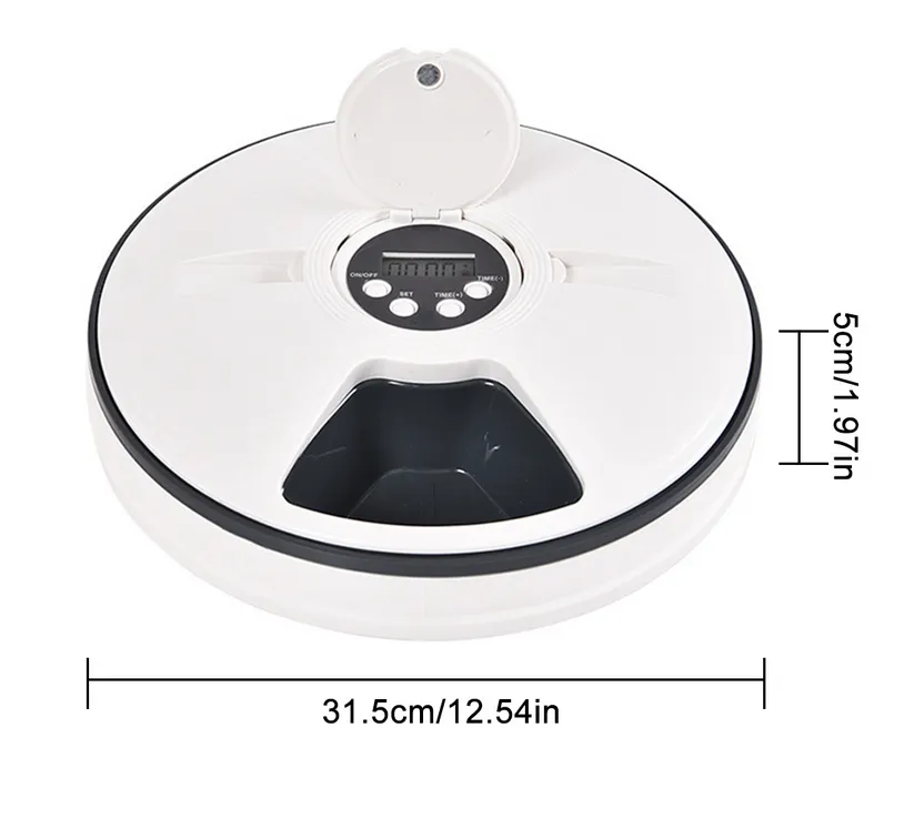 Automatic Electric Pet Smart Feeder For Cats and Dogs - Gray
