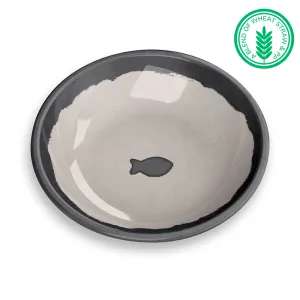 Bamboo Brown Glaze pet food saucer