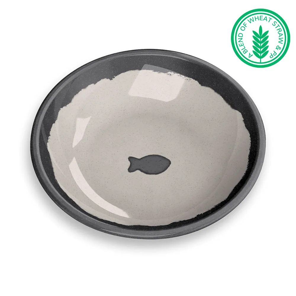 Bamboo Brown Glaze pet food saucer