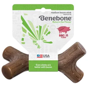 Benebone Bacon Stick Dog Chew Toy - Size Medium