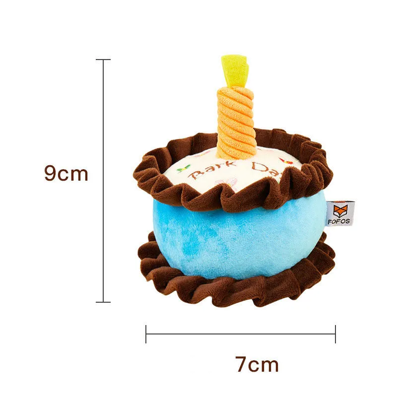 Bite-Resistant Teething Vocal Catnip Birthday Cake Toy