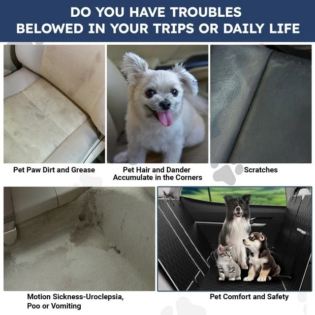 BNISE Dog Car Seat Cover Protector Waterproof Back Seat Cover Dog Hammock For Cars, Trucks, SUVs Dog Car Covers For Backseat For Large, Medium Or Small Dog
