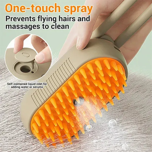 Cat/Dog Steam Brush 3 In 1 Electric Pet Hair Brushes- For Massage, Grooming, Comb, Hair Removal