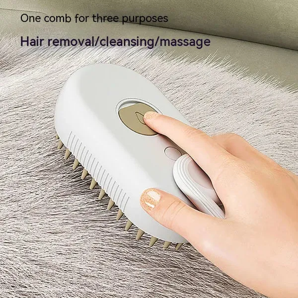Cat/Dog Steam Brush 3 In 1 Electric Pet Hair Brushes- For Massage, Grooming, Comb, Hair Removal