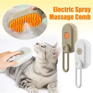 Cat/Dog Steam Brush 3 In 1 Electric Pet Hair Brushes- For Massage, Grooming, Comb, Hair Removal