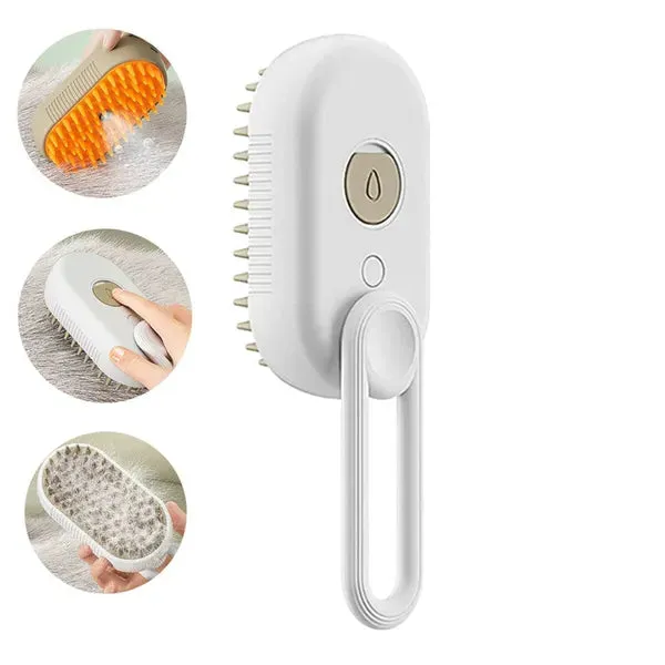 Cat/Dog Steam Brush 3 In 1 Electric Pet Hair Brushes- For Massage, Grooming, Comb, Hair Removal