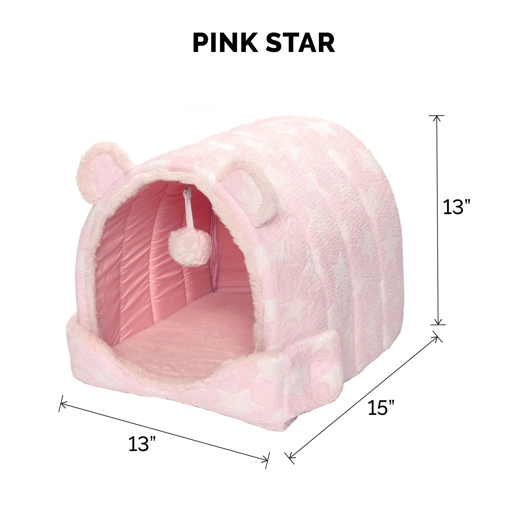 Cozy Cave Pet Bed - Fleece & Faux Fur