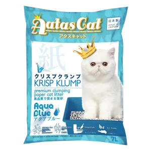 *DONATION TO KITTEN SANCTUARY SG* Aatas Cat Premium Clumping Paper Cat Litter - Krisp Klump Aqua Blue 7L