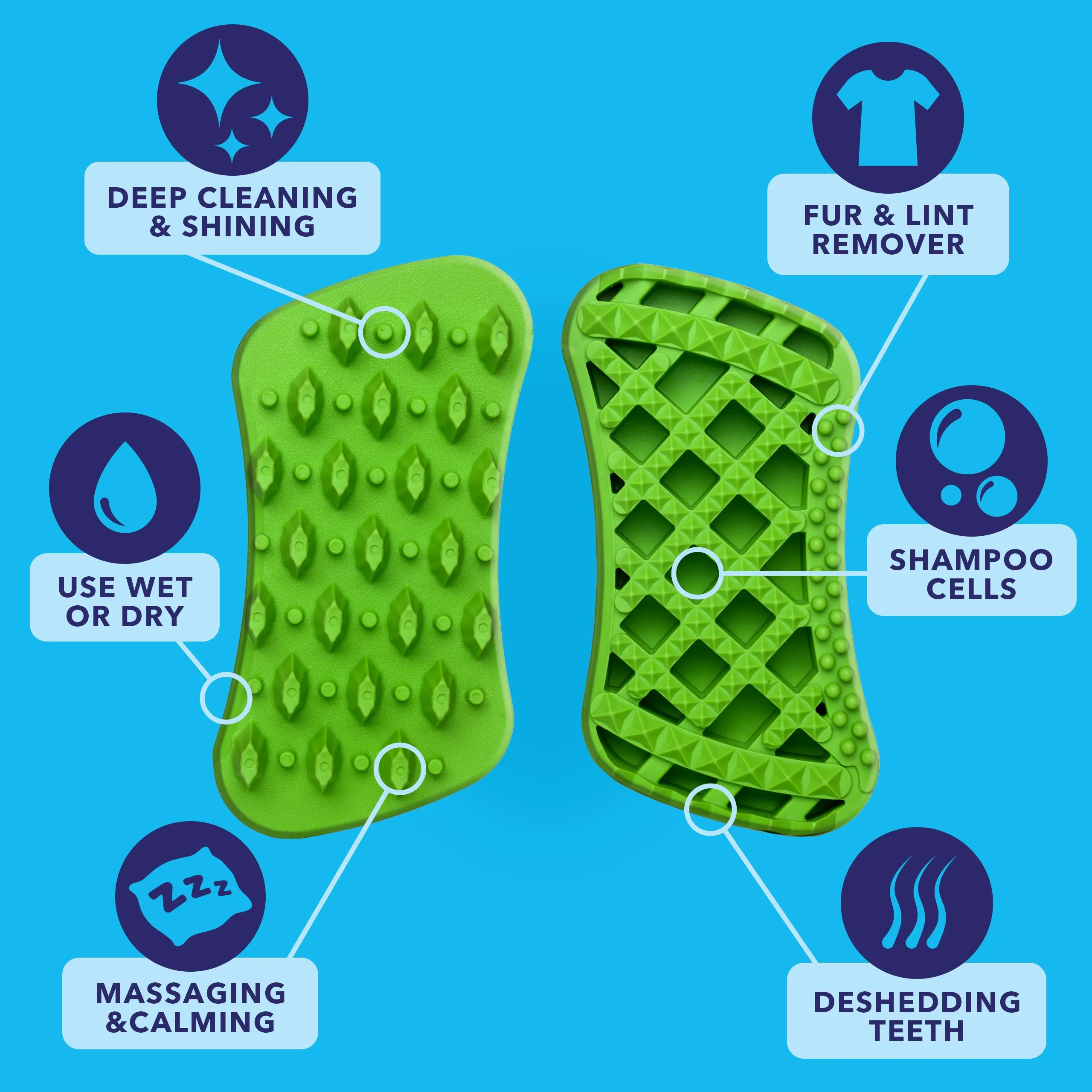 Furbliss® Green Brush – Ideal for Long-Haired Pets