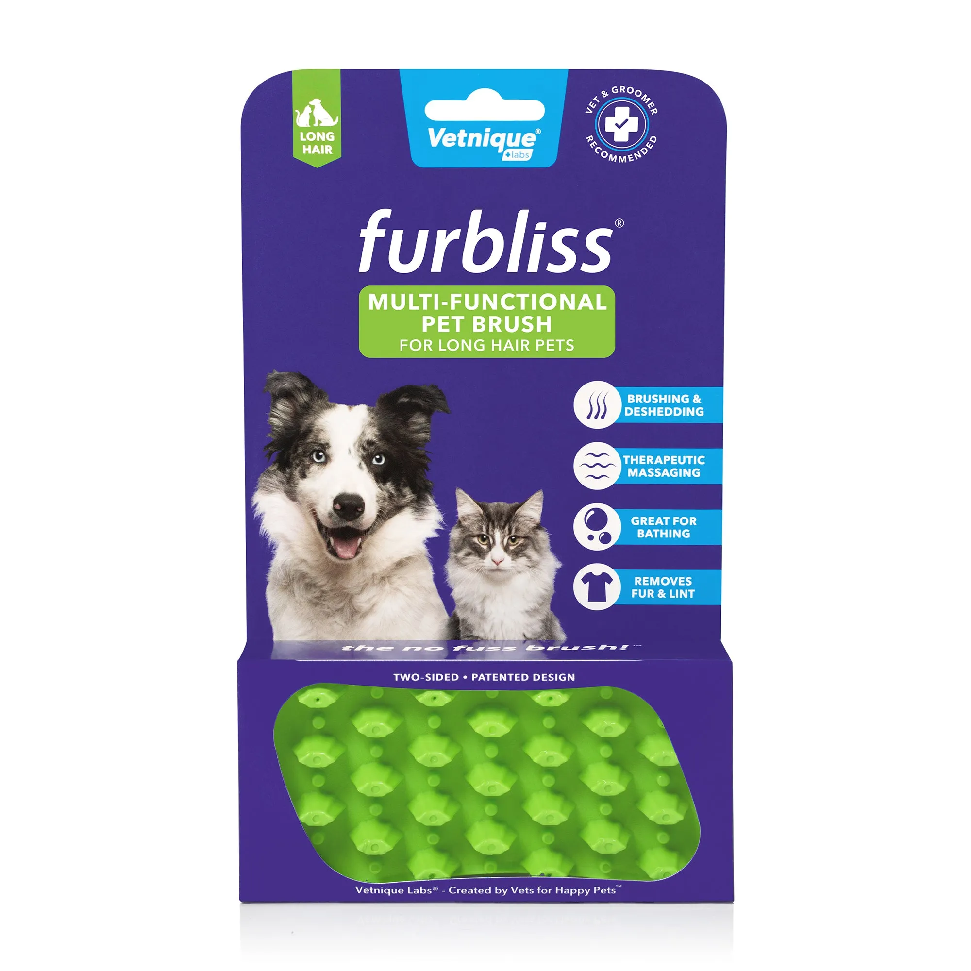 Furbliss® Green Brush – Ideal for Long-Haired Pets
