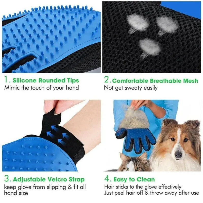 Gentle Grooming Glove for Cats and Dogs