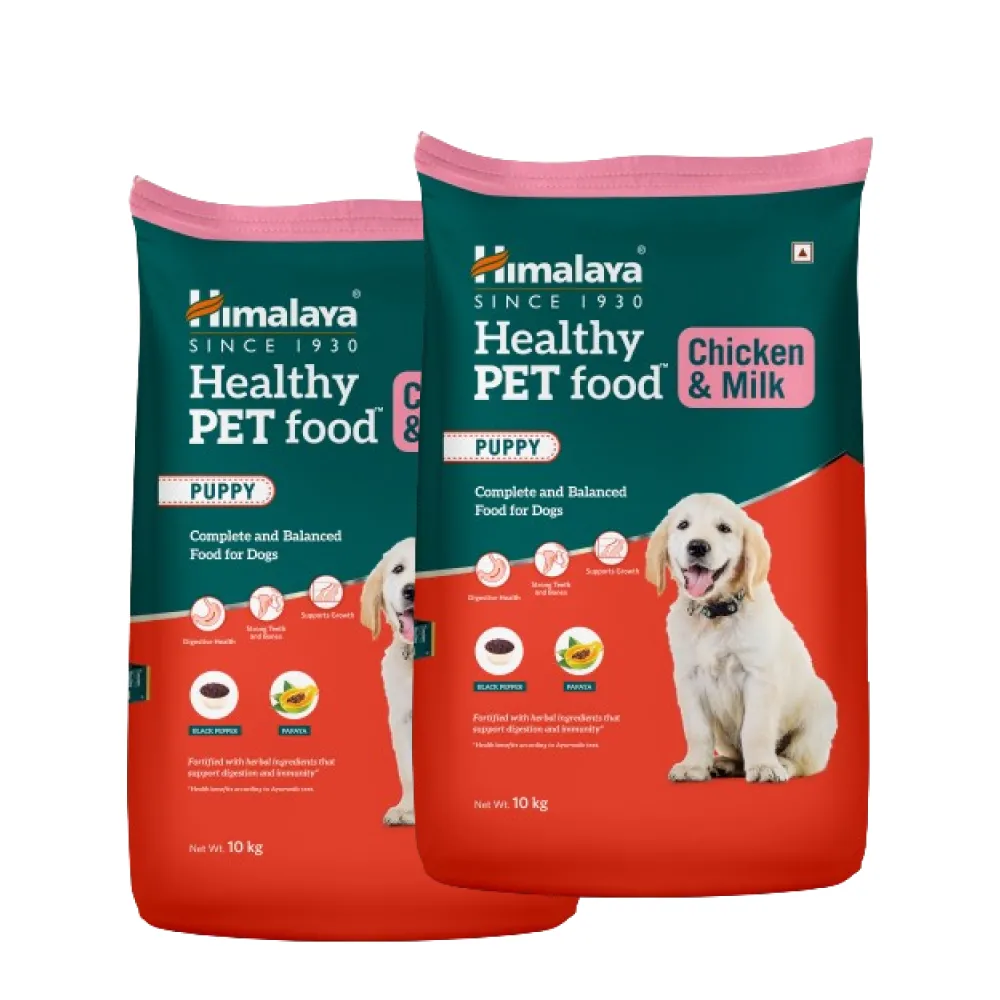 Himalaya Chicken & Milk Healthy Dry Food and Chicken Healthy Treats Puppy Combo