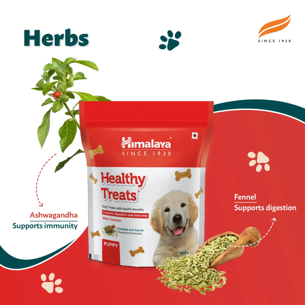 Himalaya Chicken & Milk Healthy Dry Food and Chicken Healthy Treats Puppy Combo