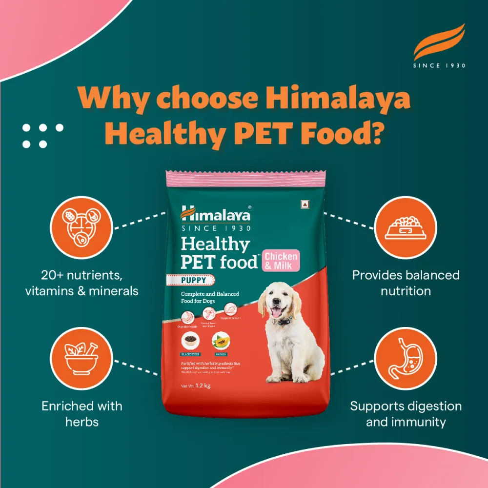 Himalaya Chicken & Milk Healthy Dry Food and Chicken Healthy Treats Puppy Combo
