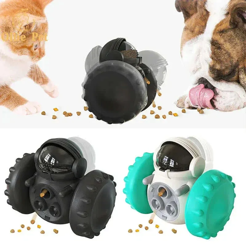 Interactive Tumbler Robot Treat Dispenser: Slow Feeder for Dogs & Cats