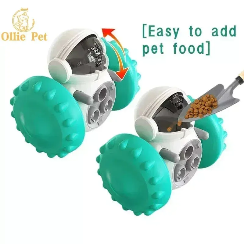 Interactive Tumbler Robot Treat Dispenser: Slow Feeder for Dogs & Cats