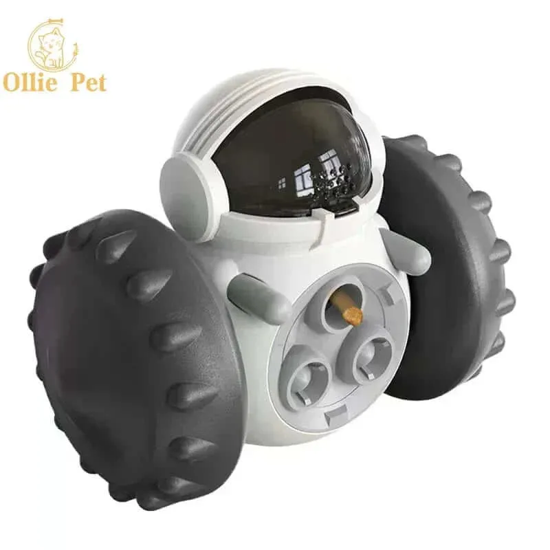 Interactive Tumbler Robot Treat Dispenser: Slow Feeder for Dogs & Cats