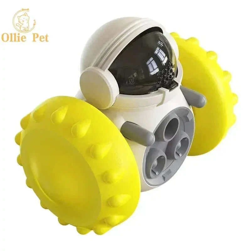Interactive Tumbler Robot Treat Dispenser: Slow Feeder for Dogs & Cats