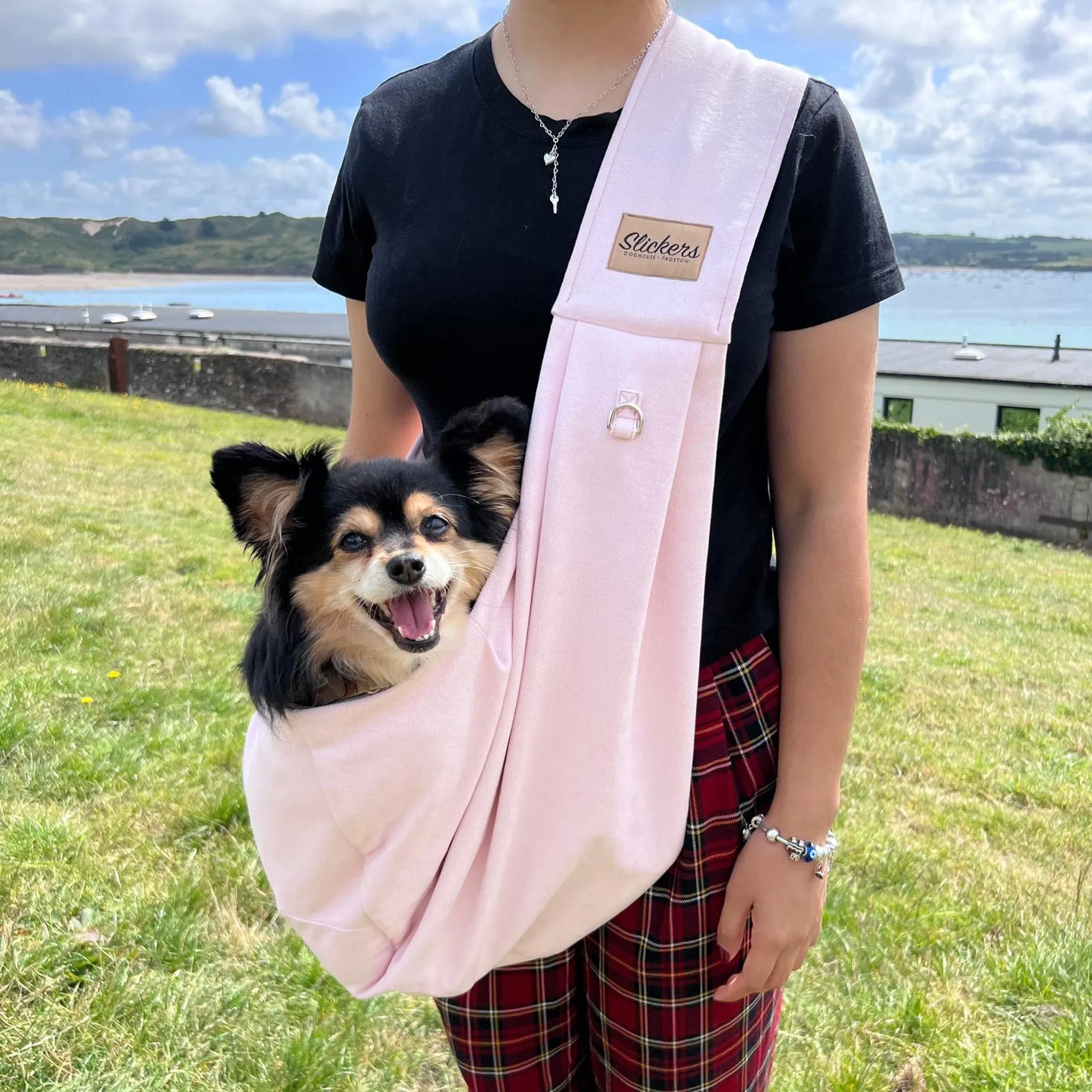 Limited Edition Blush Pink Tweed Dog Sling