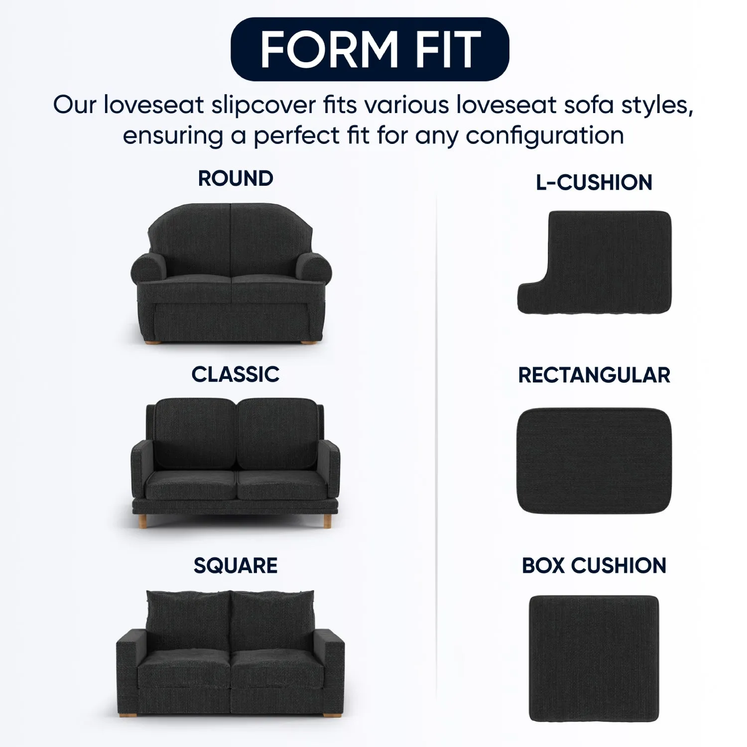 Loveseat 2 Seater Slipcover, Fuco Velvet Collection
