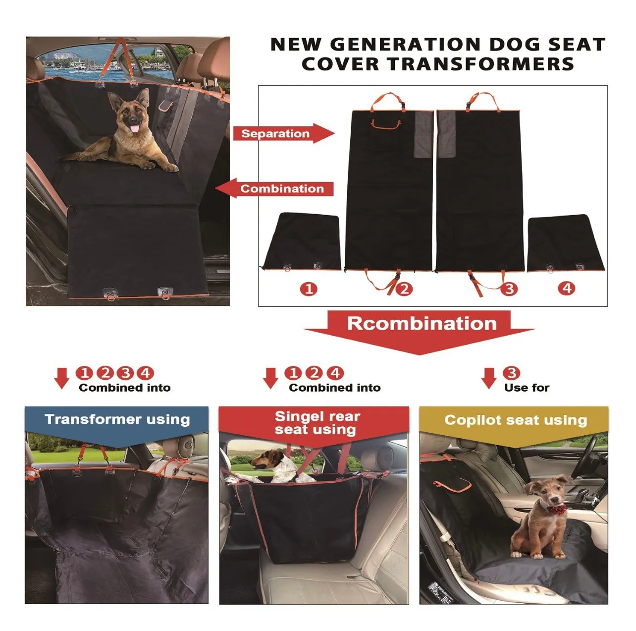 Multi-Use Dog Car Seat Cover, Waterproof & Nonslip