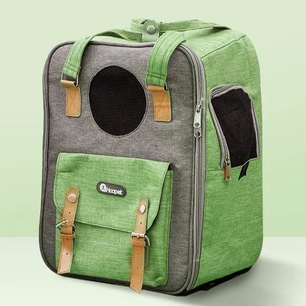 Nuopets Cat Carrier Bag Portable Canvas Backpack