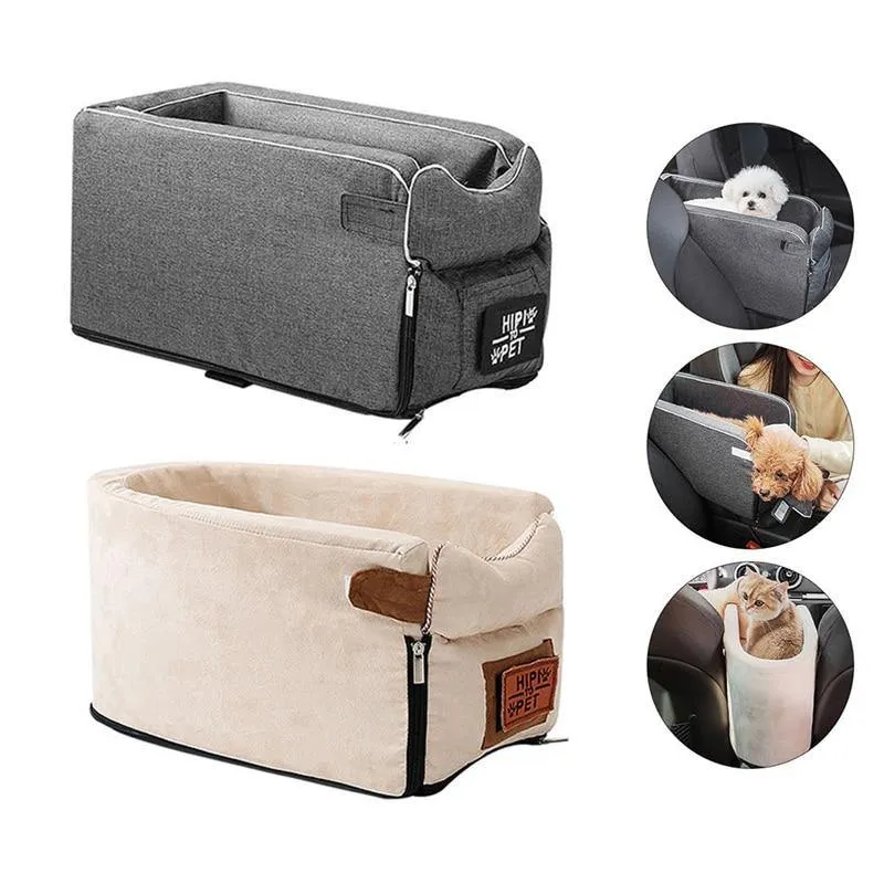 Pet Cat Dog Safety Portable Pet Carrier Central Car Travelling Seat Transport Kennel Bed Easy