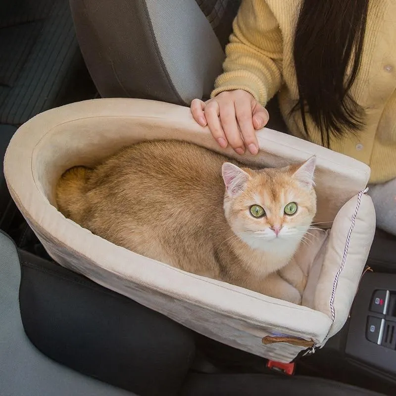 Pet Cat Dog Safety Portable Pet Carrier Central Car Travelling Seat Transport Kennel Bed Easy