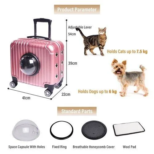 Pet Stroller Carrier Traveling Trolley Case Space Capsule Suitcase