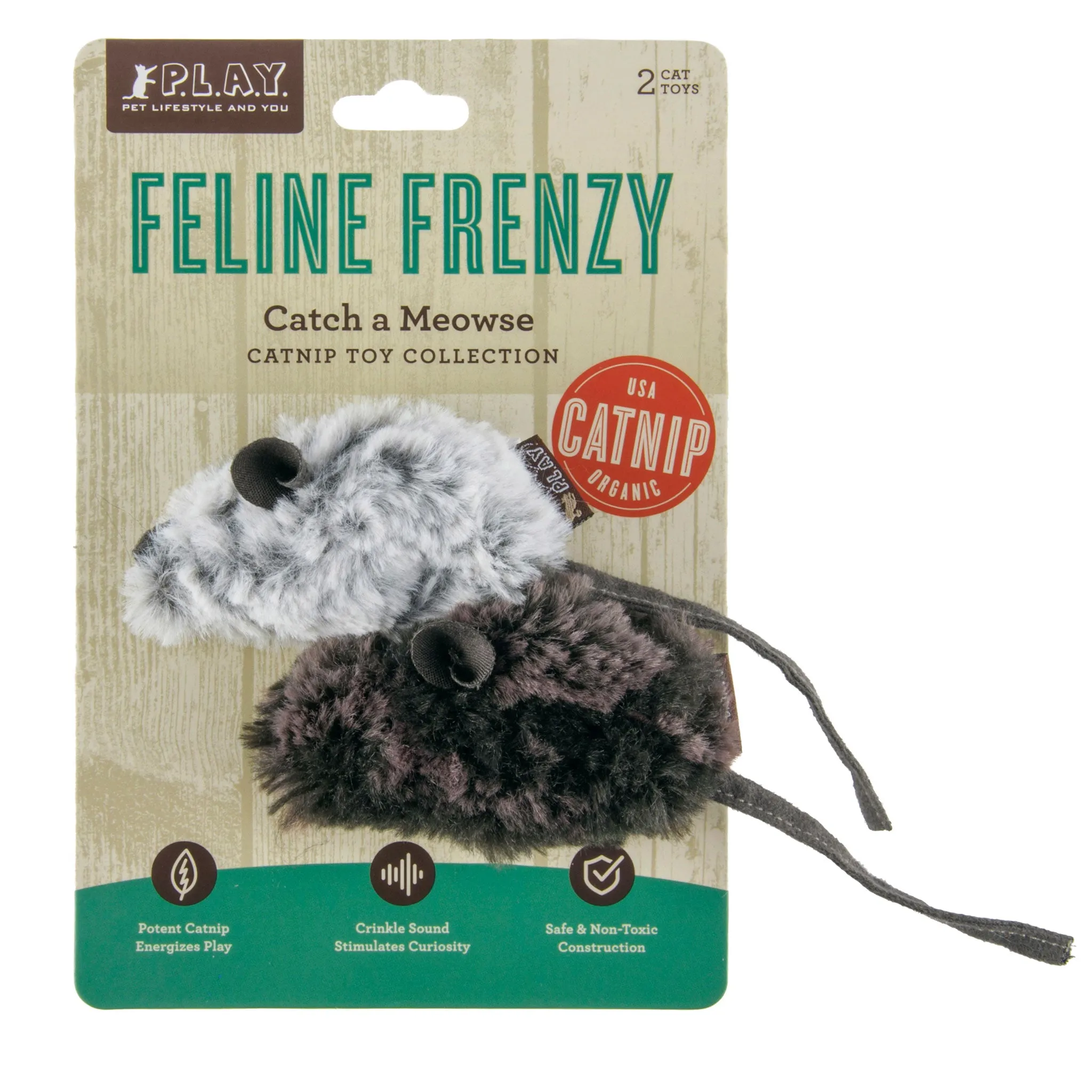 P.L.A.Y. Catnip Mice Cat Toy - 2 Pack