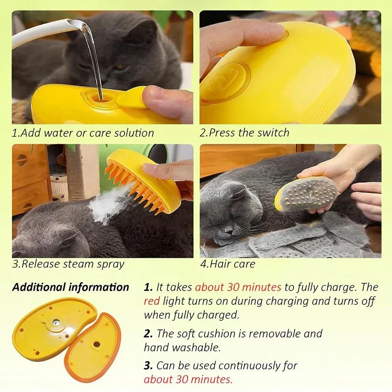 Purrfect Steam Groomer 3-in-1 Pet Brush
