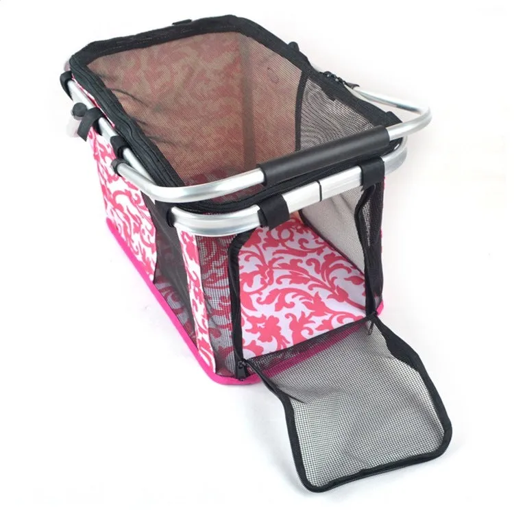 Sidiou Group Foldable Portable Outdoor Pet Dog Carrier Hand Basket Carrying Bag  Pet Mesh Cage