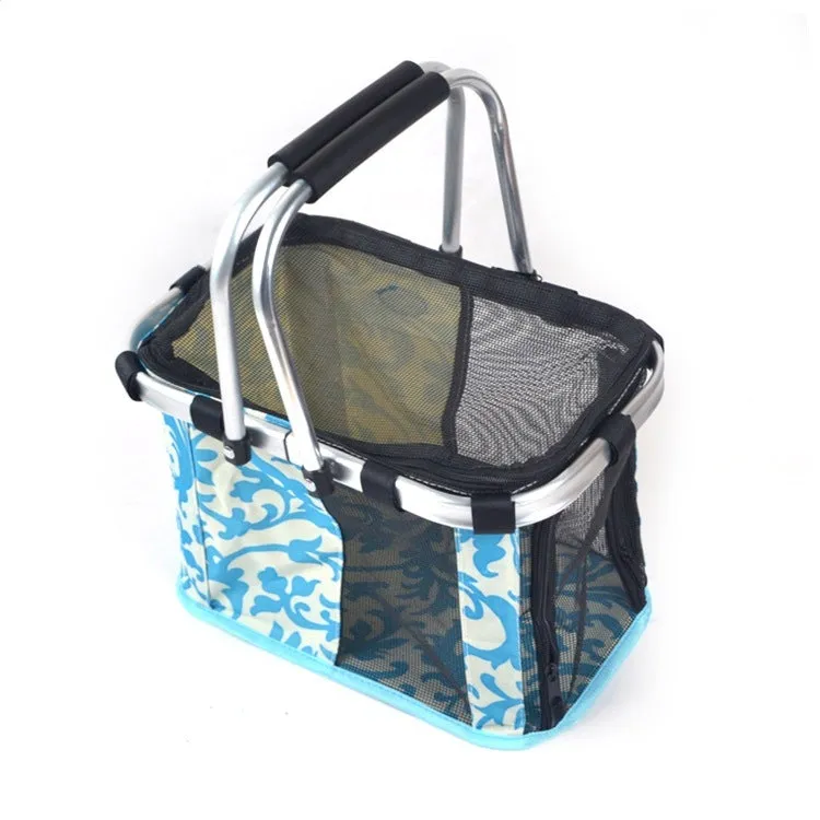Sidiou Group Foldable Portable Outdoor Pet Dog Carrier Hand Basket Carrying Bag  Pet Mesh Cage