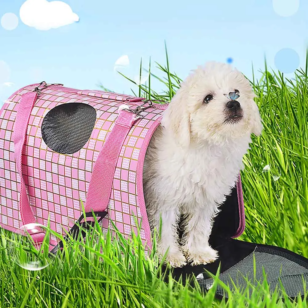 Sidiou Group Pet Bag Travel Carrier Under Seat Oxford Sided Foldable Portable Pet Bag Storage Case