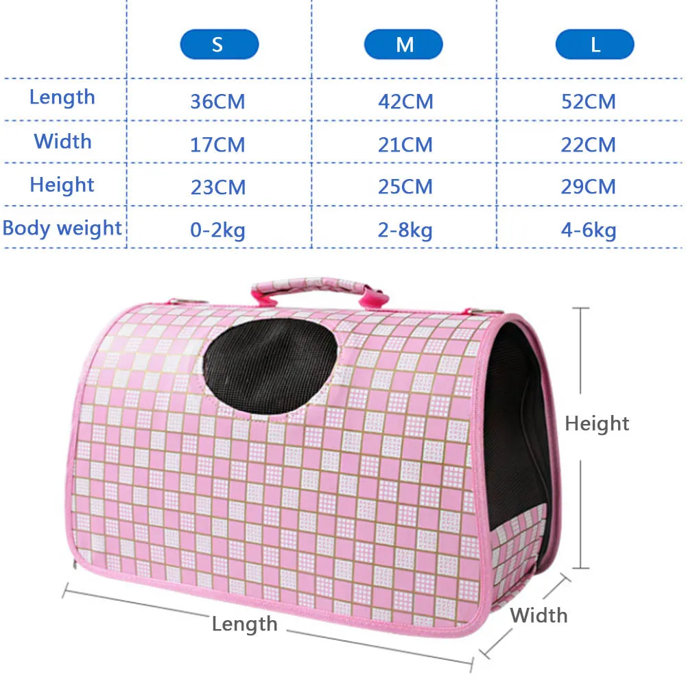 Sidiou Group Pet Bag Travel Carrier Under Seat Oxford Sided Foldable Portable Pet Bag Storage Case
