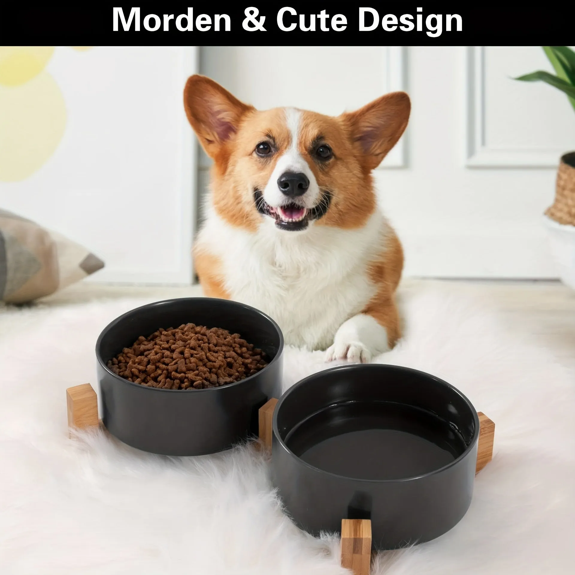 Slipproof Dual Pet Food Bowl No Spills Easy Clean Lasting