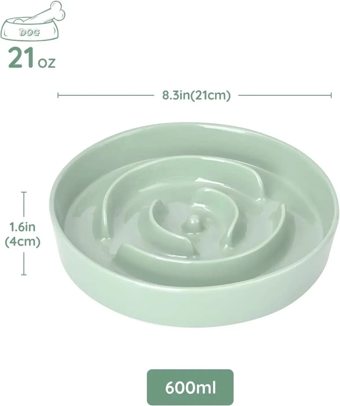 Slow Feeder Ceramic Dog Bowls for Medium Breeds