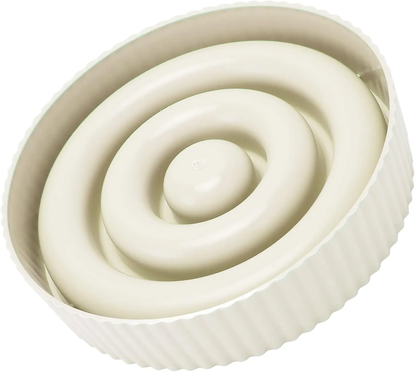 Slow Feeding Puzzle Pet Bowl Effectively Slows Down The Eating Speed of Dogs and Cats, is Easy to Clean, Promotes Digestion, and is Suitable for Wet Or Dry Food (Beige)
