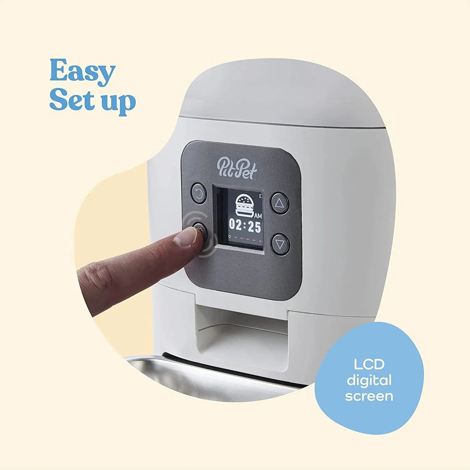 Smart Automatic Cat Feeders - 6-L Reliable Cat Food Dispenser with Display LCD Screen for Easy Set up - Portion Control Automatic Dog Feeder with Desiccant Bag Keeps Dry Food Fresh -10S Voice Recorder